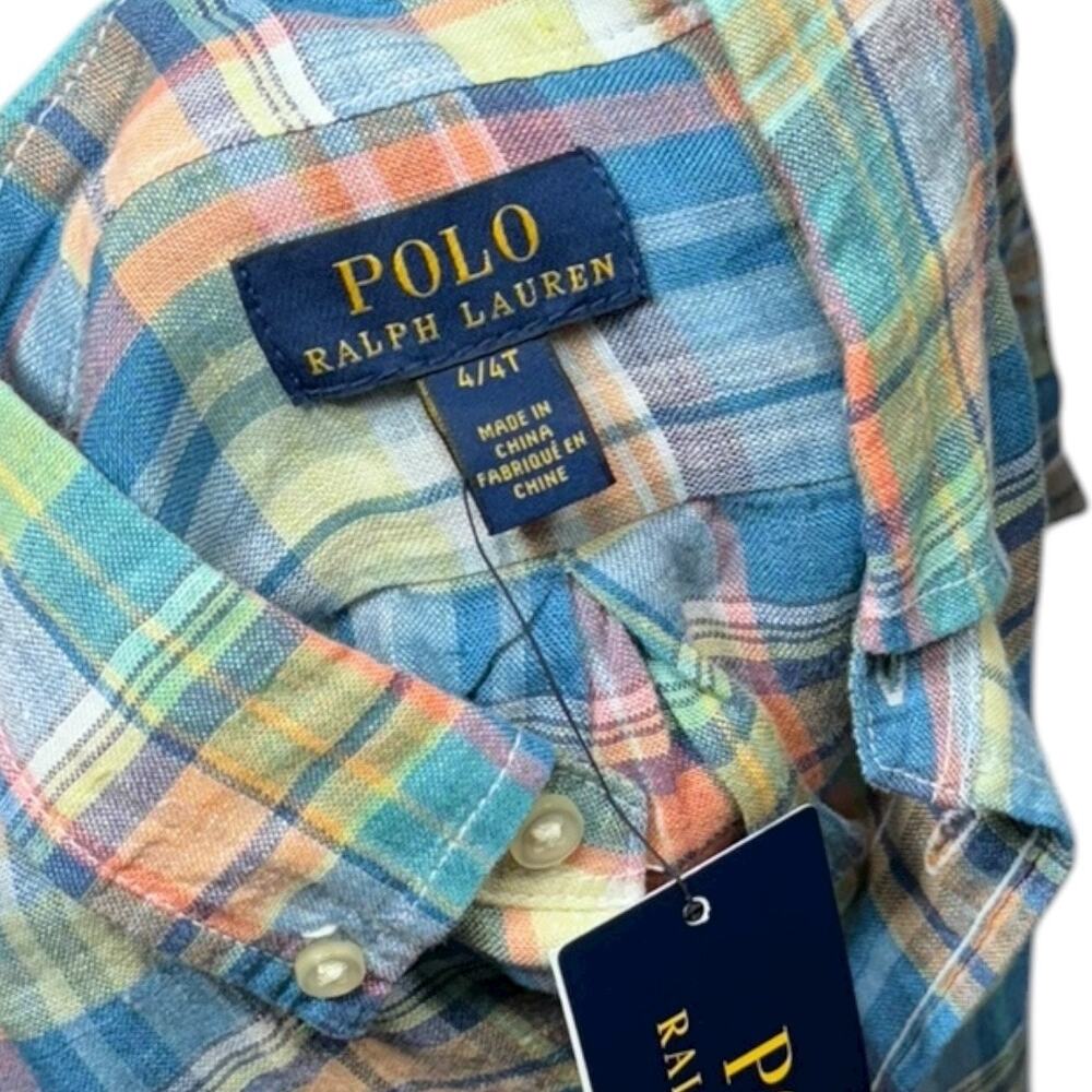 Polo Ralph Lauren Boys' Linen Short Sleeve Shirt - NWT - Size 4T - Picture 3 of 4